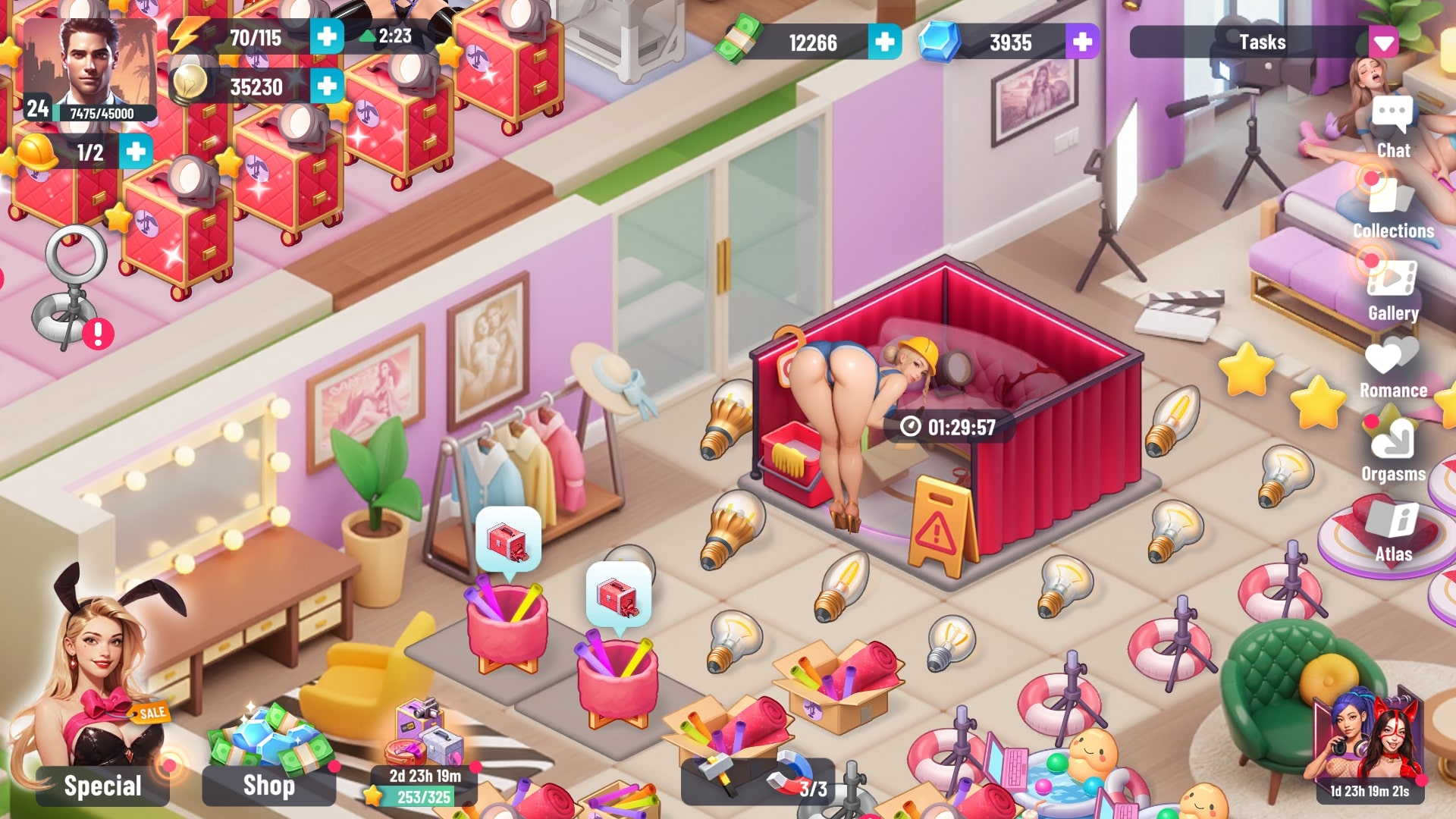 Passion-Industry-Screenshot: Live-Event-Banner mit exklusiven Belohnungen und Countdown